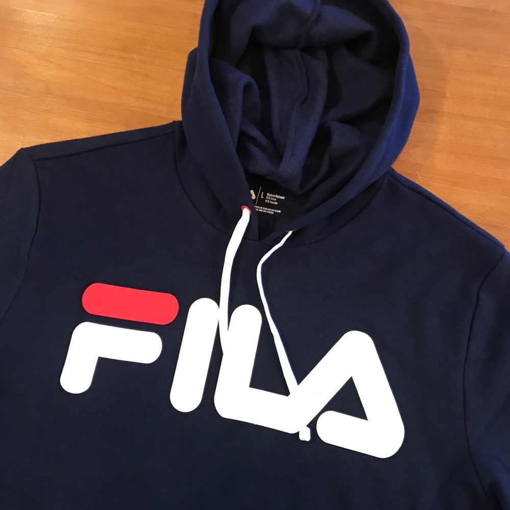 FILA Navy Blue Fleece Hoodie - Picture 2 of 4